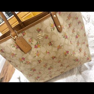 Authentic Coach Reversible Floral Tote